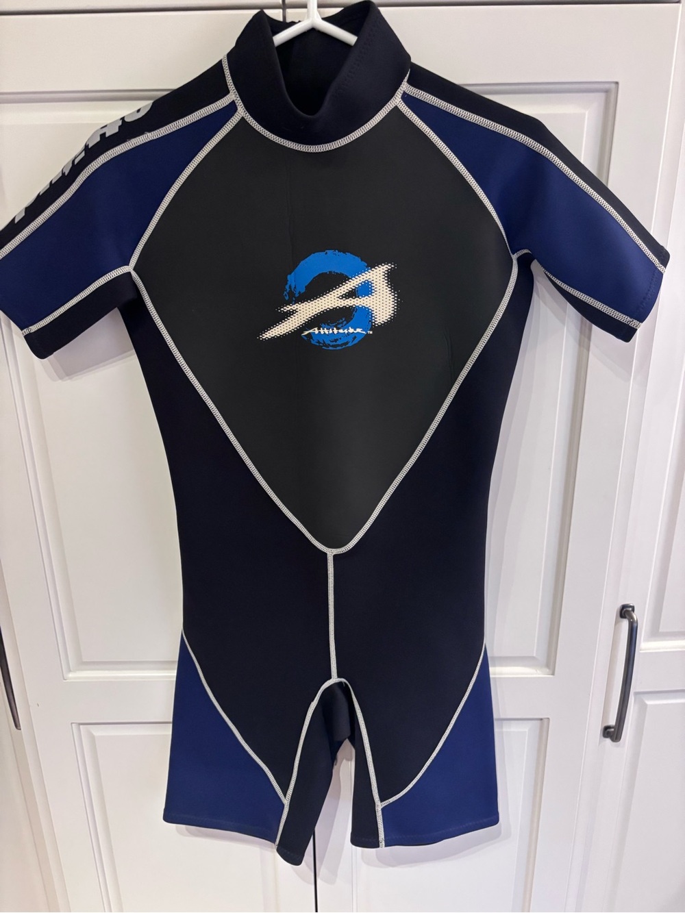 Attitude Gear Shorty Wetsuit Black Blue Neoprene Diving Surfing Vintage 2004
